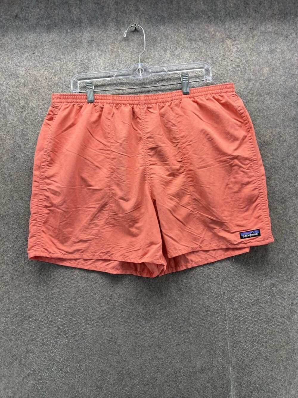 Patagonia Swim Trunks Mens XL Orange Solid Mesh Lined Quick Dry Elastic Shorts